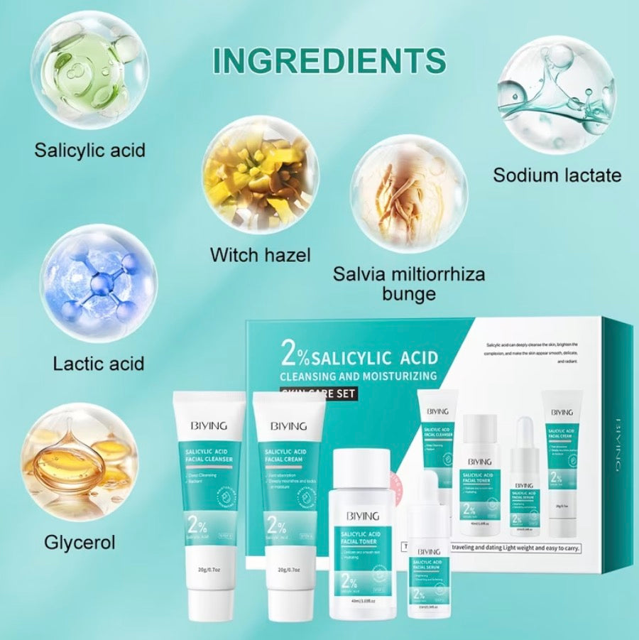 Biying 2% Salicylic Acid Acne Control Skincare Set