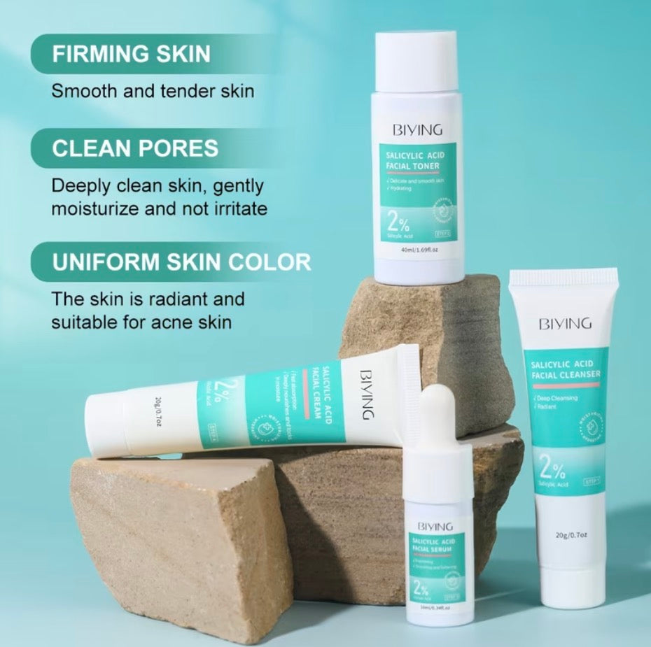 Biying 2% Salicylic Acid Acne Control Skincare Set